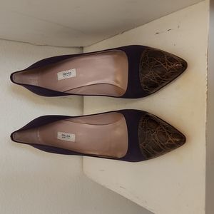 ♤ Prada Heels with Reptile Leather Detailing